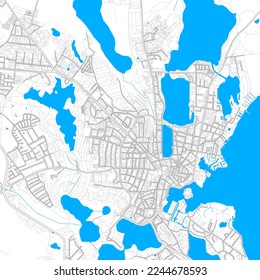 Schwerin, Mecklenburg-Western Pomerania, Germany high resolution vector map with editable paths. Bright outlines for main roads. Use it for any printed and digital background. 