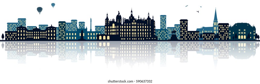 schwerin skyline (german city)