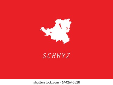 Schwyz canton outline map Switzerland region country state