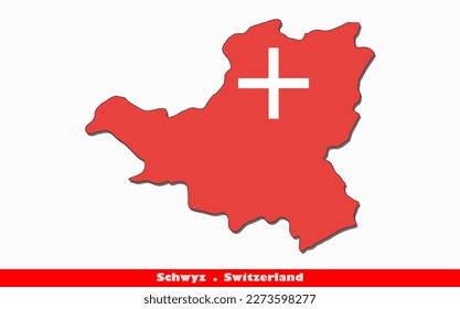 Schwyz Canton in Switzerland Flag