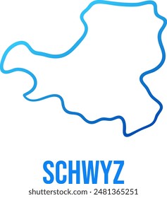 Schwyz canton of Switzerland simple blue gradient map 