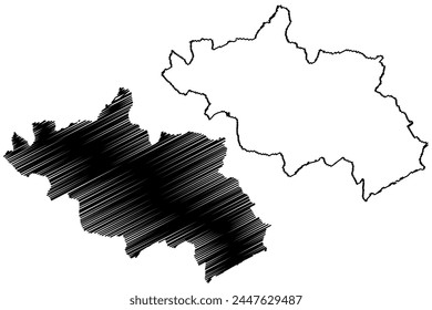 Schwyz District (Switzerland, Swiss Confederation, Canton of Schwyz) map vector illustration, scribble sketch Bezirk Schwyz map