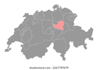 Schwyz-Karte, Kantone Schweiz. Vektorgrafik.