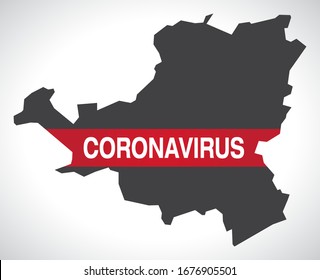 Schwyz SWITZERLAND canton map with Coronavirus warning illustration