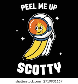 Sci Fi Banana Vector Funny Space Diseño de camiseta