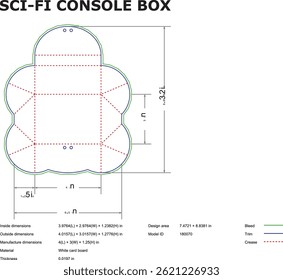 Sci Fi Console Box Blueprint Diagram Technical Drawing Illustration Template