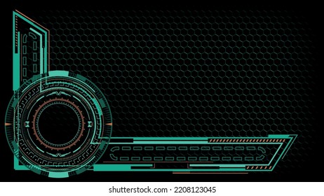 Sci Fi control display.  Futuristic HUD frame with copy space. Vector illustration.