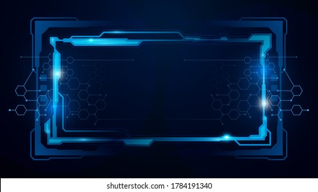 sci fi frame cyber pattern background design eps 10 vector