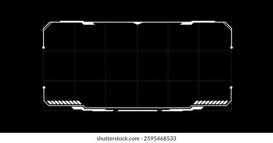 Sci fi frame element. Futuristic technology box white vector illustration