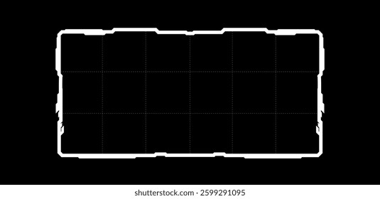 Sci fi frame element. Futuristic technology box or frame white vector illustration	