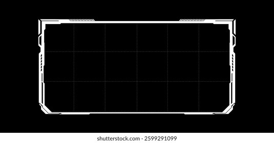 Sci fi frame element. Futuristic technology box or frame white vector illustration	