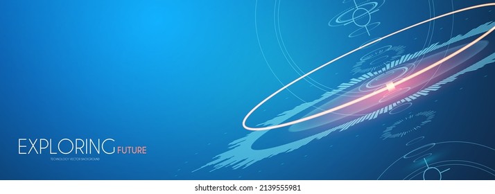 Sci-fi-futuristischen abstrakten Hintergrund mit Systemtechnik-Bildschirmelementen und Lichteffekten. Erkunden des Raums