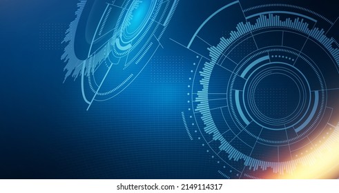 Sci fi futuristic abstract background with system techno screen elements and light effects. Exploring space