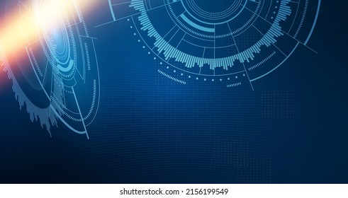 Sci-fi-futuristischen abstrakten Hintergrund mit Systemtechnik-Bildschirmelementen und Lichteffekten. Erkunden des Raums