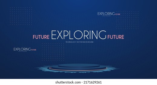 Sci fi futuristic abstract background with system techno screen elements and light effects. Exploring space