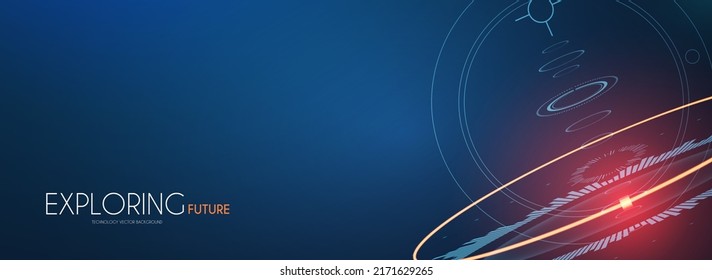 Sci fi futuristic abstract background with system techno screen elements and light effects. Exploring space