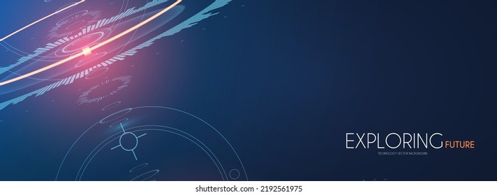 Sci fi fondo abstracto futurista con elementos de pantalla tecno del sistema y efectos de luz. Explorando el espacio