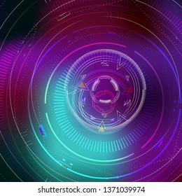 Sci FI Futuristic background illustration HUD. Vector Illustration.
