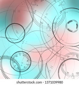 Sci FI Futuristic background illustration HUD. Vector Illustration.