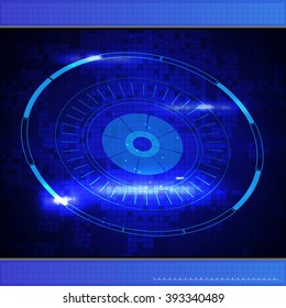 Sci Fi Futuristic blue Technology background. Vector illustration.