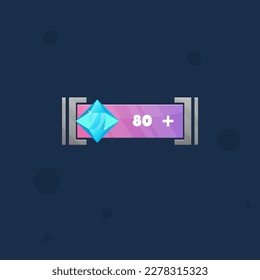 Sci Fi Futurista Button Gem Bar O Pop Up Banner Para Juegos Diseño De Vector De Plata Azul
