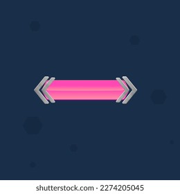 Sci Fi Futuristic Button Or Pop Up Banner For Games Pink Silver Vector Design