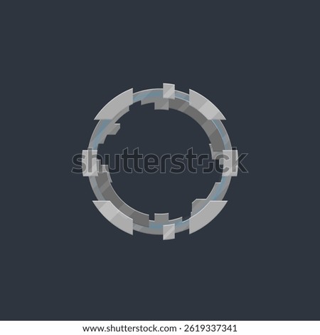 Sci Fi Futuristic Circle Frame For Games Icons UI Or Military E-sport Logo Isolated Vector Design