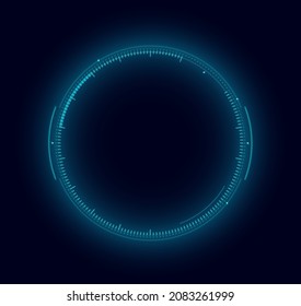 Sci Fi Futuristic Circular User Interface UI. Circle HUD (Heads Up Display) Design Element. Abstract Technology Background. Spaceship Crosshair. Techno Target Screen Elements. Vector Illustration.