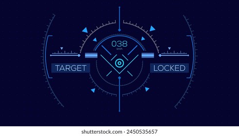Sci Fi Futuristic Circular User Interface UI. Circle HUD (Heads Up Display) Design Element. Abstract Technology Background. Spaceship Crosshair. Techno Target Screen Elements. Vector Illustration.