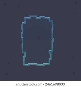 Sci Fi Futuristic Frame Pop Up Window Asymmetric Blue Turquoise Vertical Isolated Vector Design