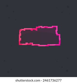 Sci Fi Futuristic Frame Pop Up Window Asymmetric Pink Red Horizontal Isolated Vector Design