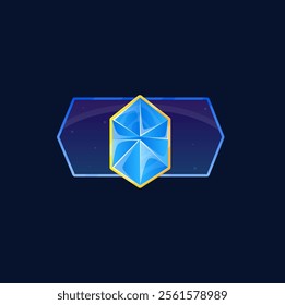 Sci Fi Futuristic Game UI Logo Element Blue Gem Vector Design