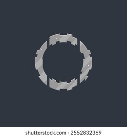 Sci Fi Futuristic Gray Military Game UI E-sport Logo Element Isolated Vector Design