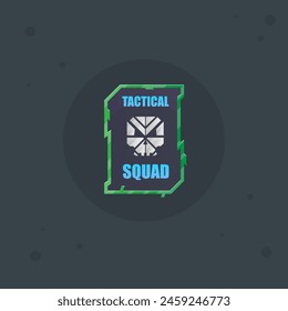 Sci Fi Futuristic Hud Isolated Vertical Green Frame Skull Tactical Squad Logo Vector Design