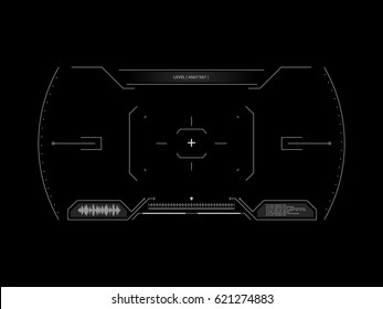 Sci Fi Futuristic Interface Viewfinder. HUD User Interface. Concept User Interface High Tech Screen Spaceship. Vector Illustration.