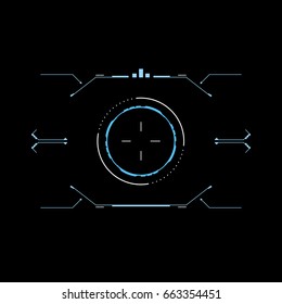 Sci Fi Futuristic Interface Viewfinder. HUD Interface. Concept Design User Interface High Tech Screen Spaceship. Vector Illustration.