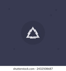 Sci Fi Futuristic Military Logo Element Frame Triangle Silver Metallic Vector Design