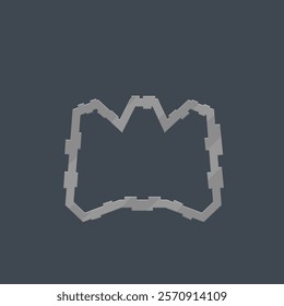 Sci Fi Futuristic Pixel Style  Triangles Frame Game UI Military E-sport Logo Element Vector Design