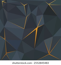 Sci Fi Futuristic Polygonal Abstract Background Orange Dark Blue Vector Design