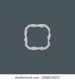 Sci Fi Futuristic Square Frame Game UI Elemento de logotipo militar Diseño de Vector aislado