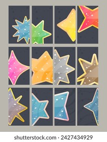 Sci Fi Futuristic Trendy Backgrounds Set Instagram Stories Abstract Stars 