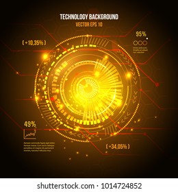 Sci fi futuristic user interface. Hud element. Vector illustration.