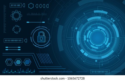 Sci fi futuristic user interface, HUD, Technology abstract background ,Cyber security technology concept, Vector illustration.