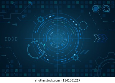 Sci fi futuristic user interface, HUD, Technology abstract background , Vector illustration.