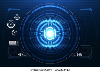 Sci fi futuristic user interface. Vector illustration. 