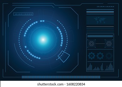 Sci fi futuristic user interface, HUD, Technology abstract background , Vector illustration.