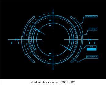 Sci fi futuristic user interface HUD. Vector illustration.