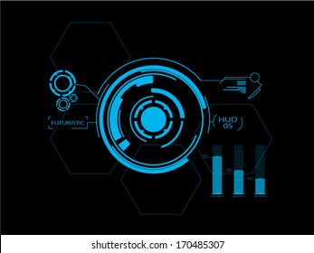 Sci fi futuristic user interface HUD. Vector illustration.