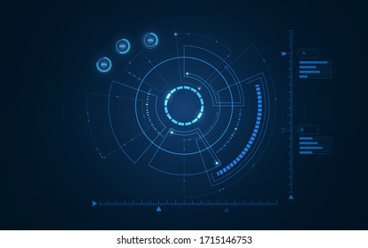 Sci fi futuristic user interface. Vector illustration.  