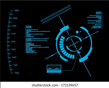 Sci fi futuristic user interface HUD. Vector illustration.